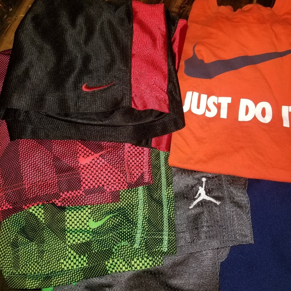 Nike, Jordan basketball shorts, 1 Nike shirt